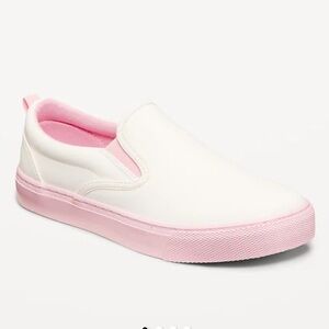 Old Navy Kids White and Pink Slip-On Sneakers
